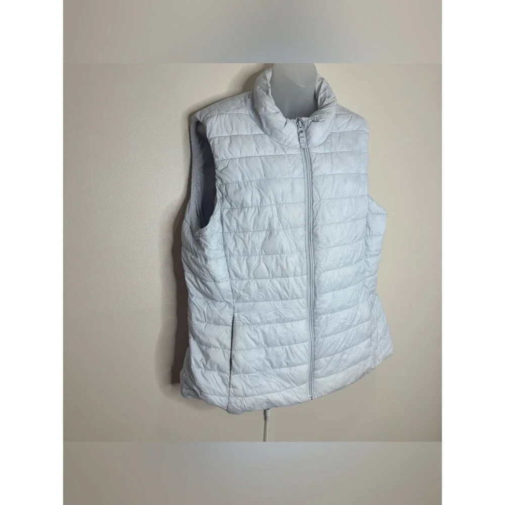 Old Navy white zip up Quilted Puffer Vest size XL Casual outdoor winter
